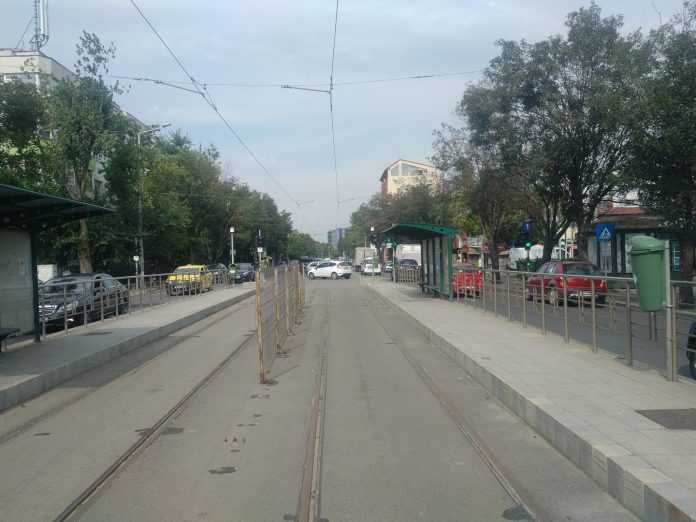 tramvaiele pe bulevardul Aerogării
