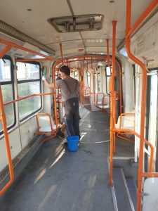 dezinfectare în tramvaie curățenie la STB