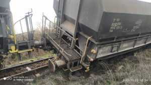 accident feroviar la Diosig deraiere la Turceni